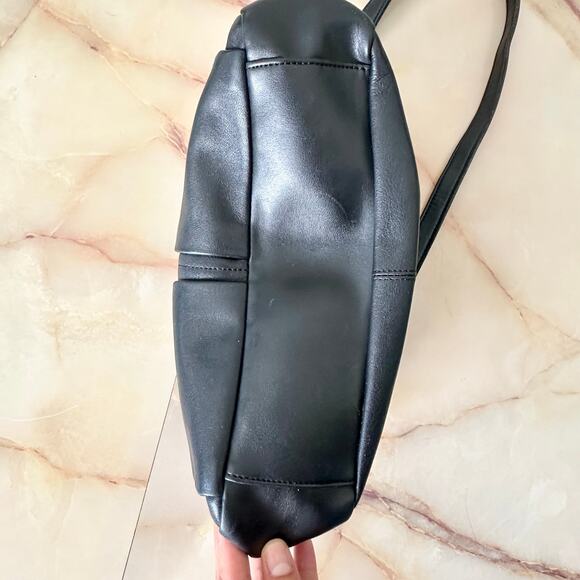 Y2K Liz Claiborne Crazy Horse Authentic Leather Baguette Shoulder Purse - Picture 7 of 14